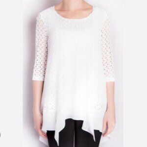 Joseph Ribkoff White Lace Blouse